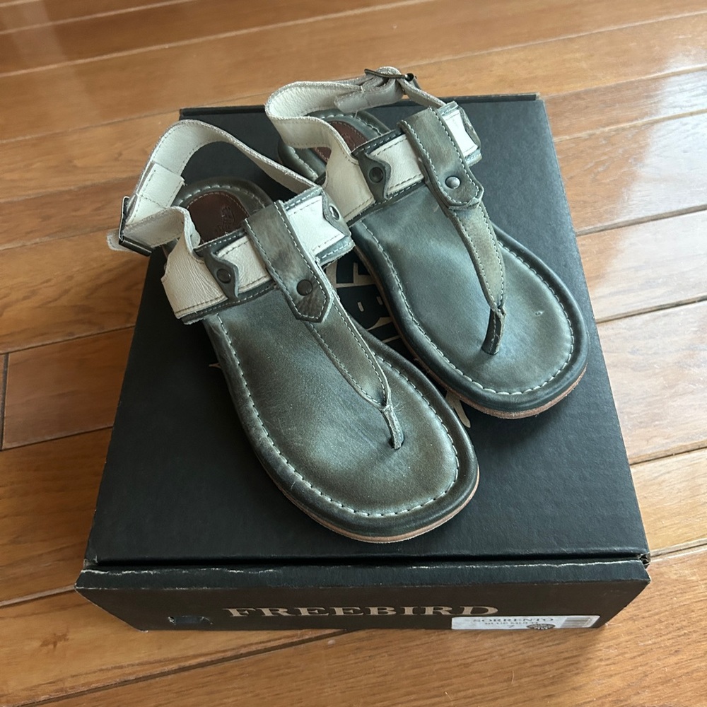Freebird Sandals - Brand New Blue multi size 7 never worn in original packaging